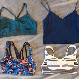 Bundle of 4 Lululemon Athleta Sports Bra tops size med